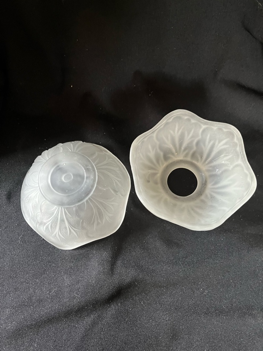 Frosted Glass Indiana Canbage Fairy Lamp Vintage.  Frosted White - Picture 6 of 6